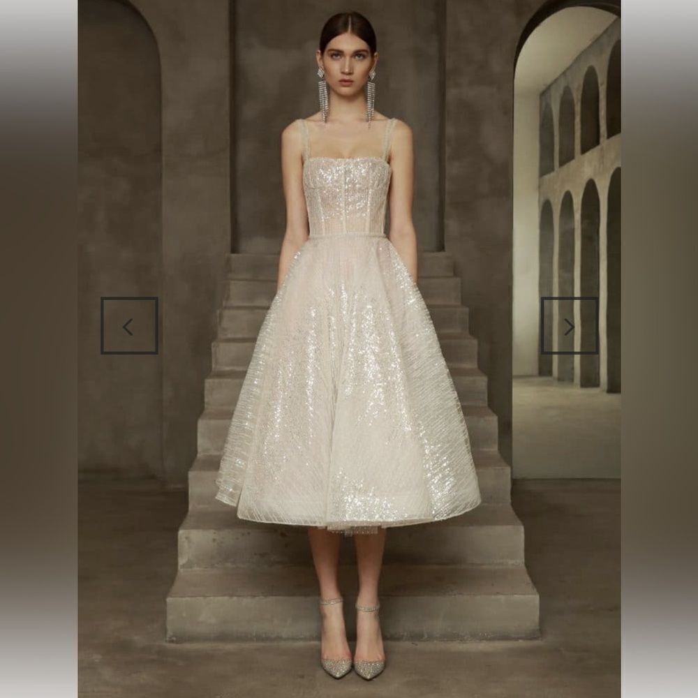 Bronx and Banco Mademoiselle Bridal Midi Dress/ size M